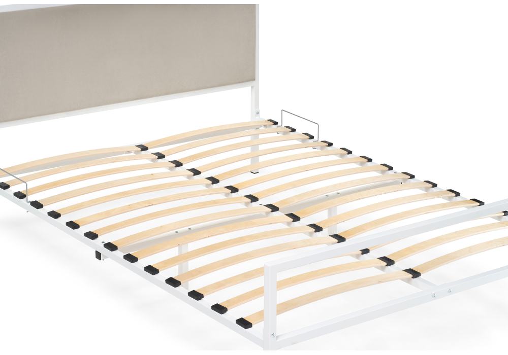 Двуспальная кровать Эгерт 160х200 белый / light beige