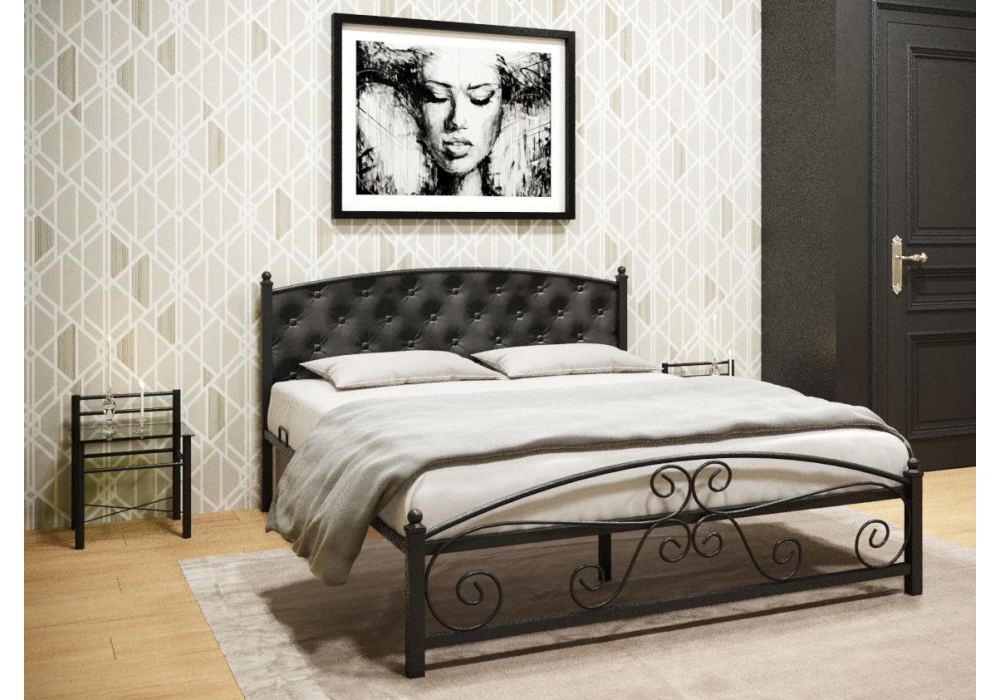 Двуспальная кровать Борнео 180х200 черная