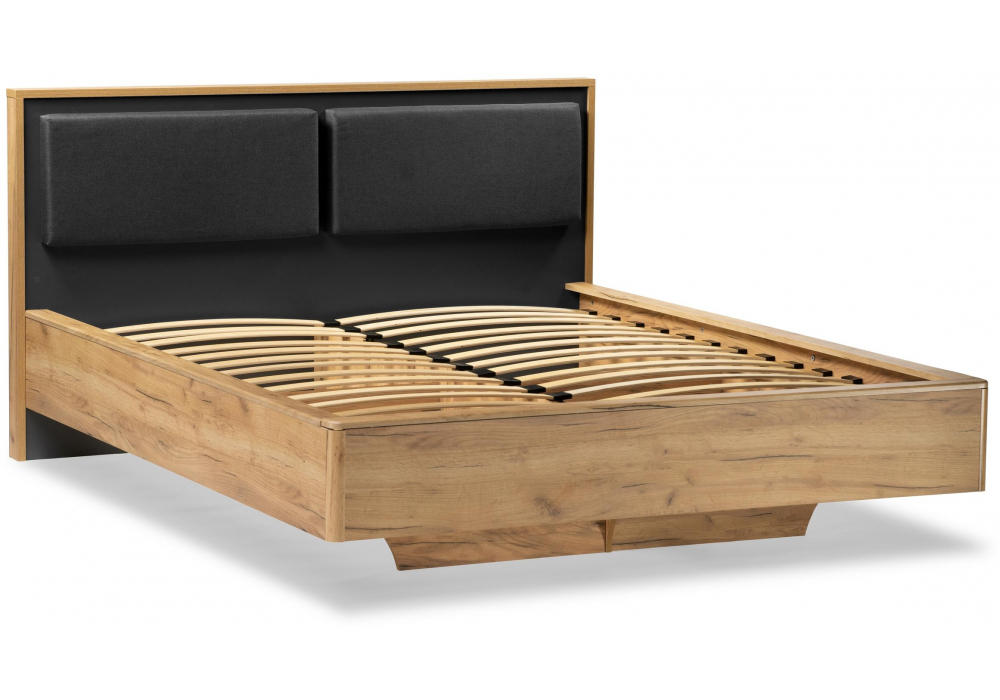 Двуспальная кровать Клауд 160х200 парящая дуб крафт золотой / антрацит