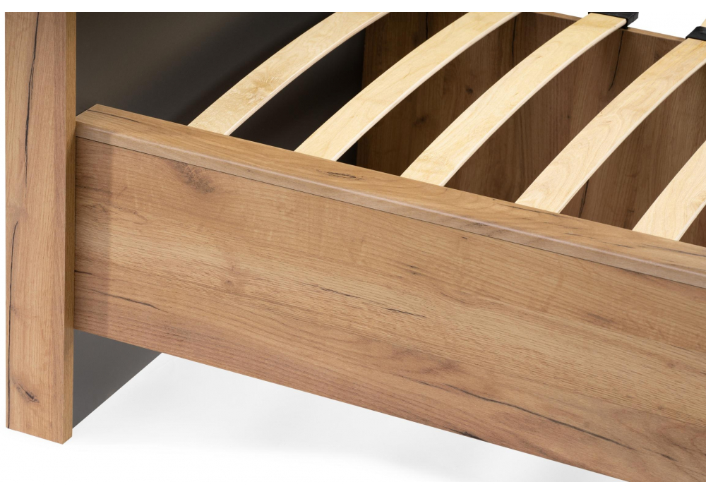 Двуспальная кровать Клауд 160х200 парящая дуб крафт золотой / антрацит