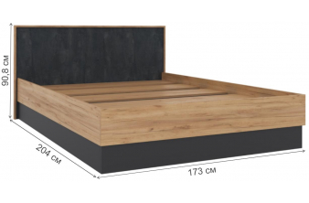 Полутораспальная кровать Милена 140х200 черная