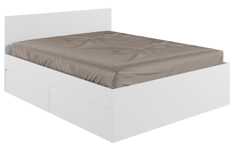 Двуспальная кровать Амелия 160х200 без ПМ светло-серая