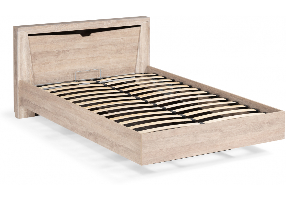 Двуспальная кровать Магантия 160х200 с ПМ парящая дуб баррик