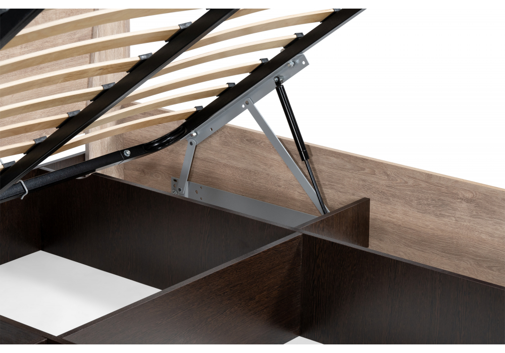 Двуспальная кровать Магантия 160х200 с ПМ парящая дуб баррик