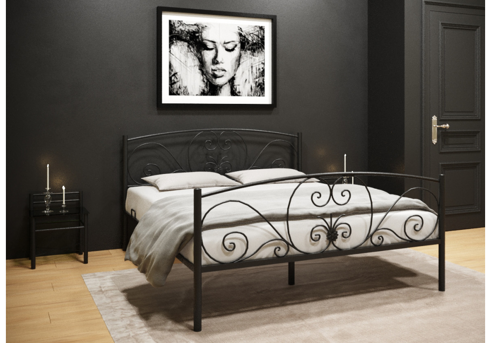 Двуспальная кровать Нерика 160х200 черная