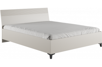 Двуспальная кровать Ника 160х200 с основанием дсп бежевый мат-05 / кашемир
