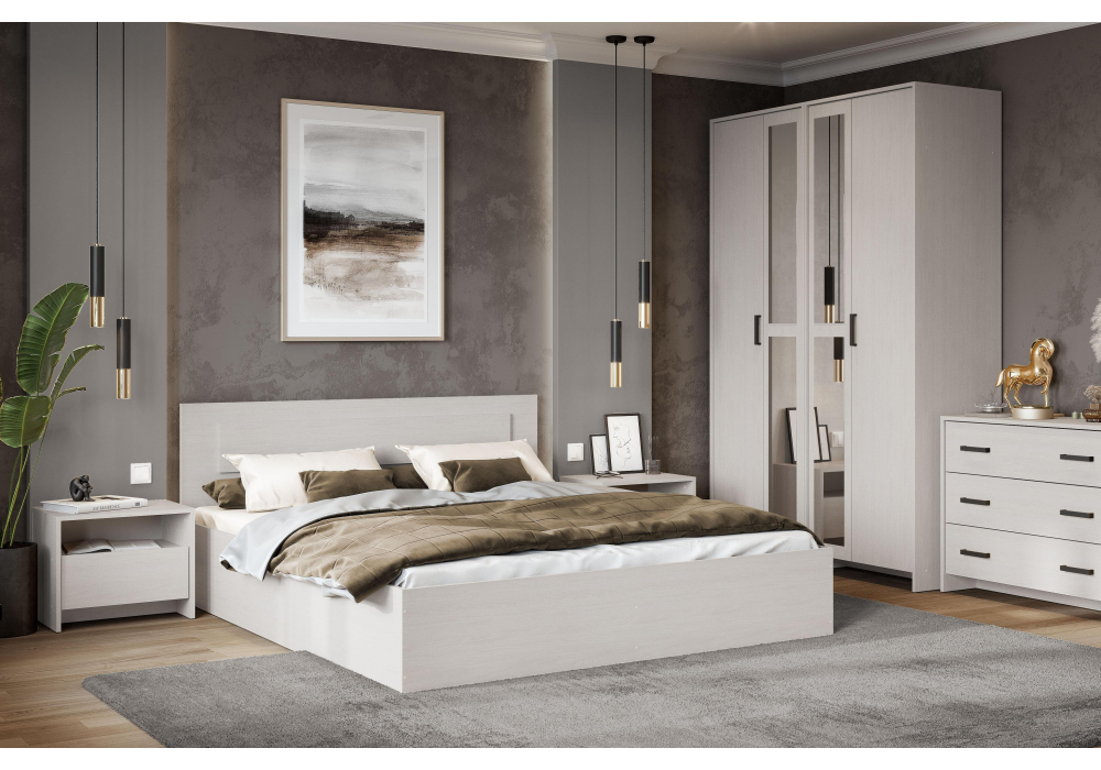 Двуспальная кровать Taika 160х200 ясень анкор светлый