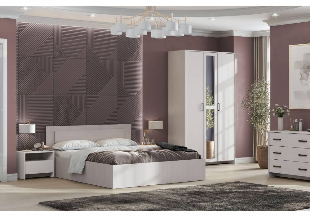 Двуспальная кровать Taika 160х200 ясень анкор светлый