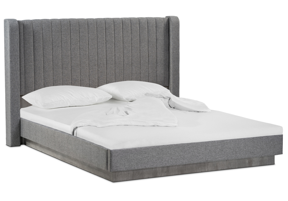 Двуспальная кровать Tulip с ПМ 160х200 метрополитан грей / белая матовая