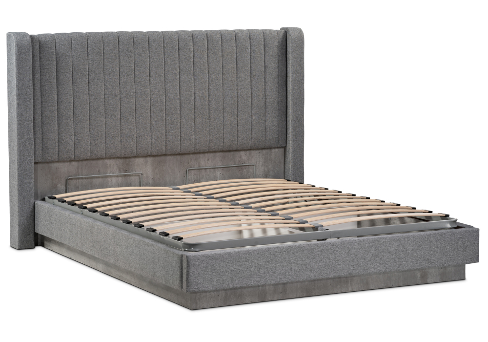 Двуспальная кровать Tulip с ПМ 160х200 метрополитан грей / белая матовая