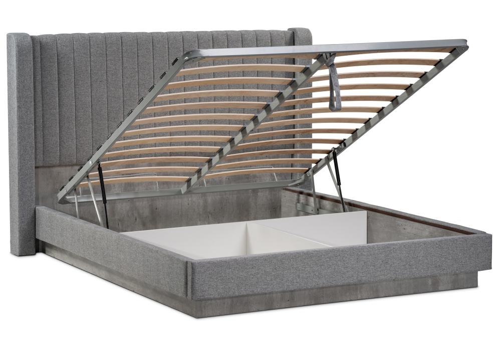 Двуспальная кровать Tulip с ПМ 160х200 метрополитан грей / белая матовая