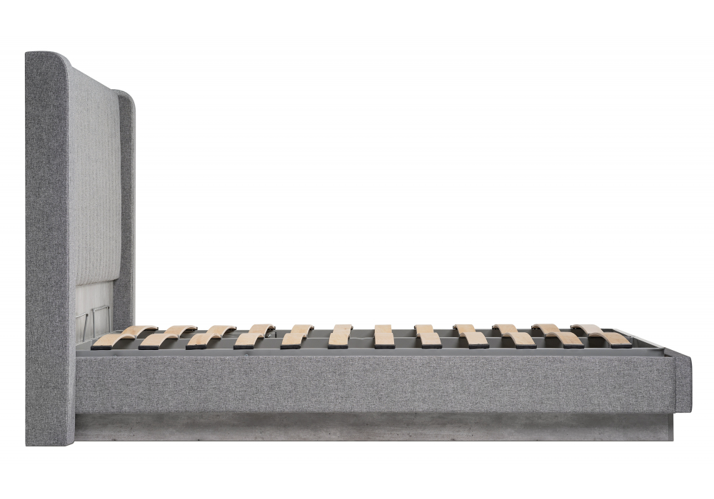 Двуспальная кровать Tulip с ПМ 160х200 метрополитан грей / белая матовая