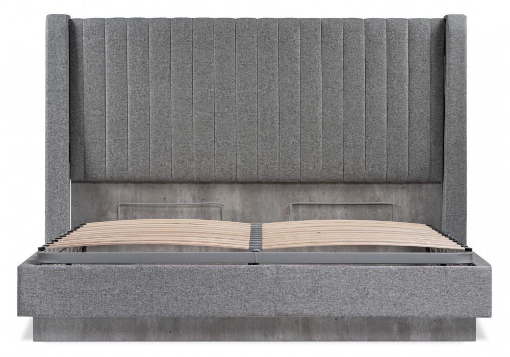 Двуспальная кровать Tulip с ПМ 160х200 метрополитан грей / белая матовая