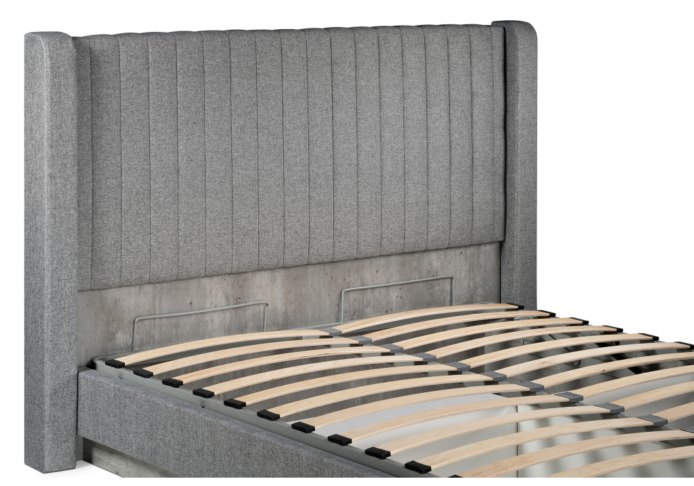 Двуспальная кровать Tulip с ПМ 160х200 метрополитан грей / белая матовая