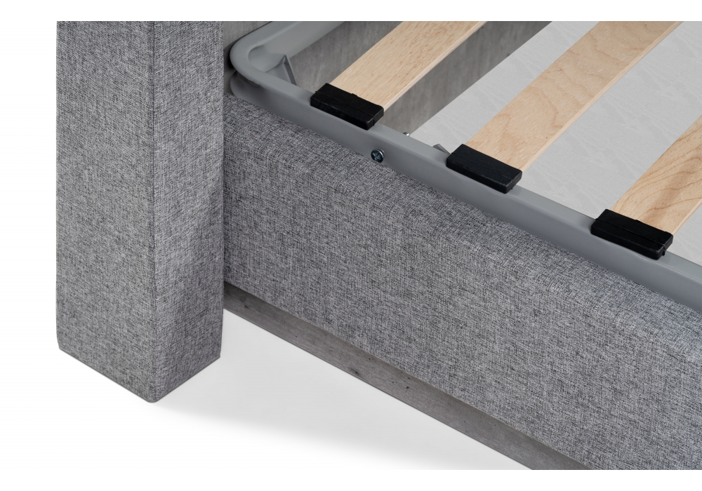 Двуспальная кровать Tulip с ПМ 160х200 метрополитан грей / белая матовая