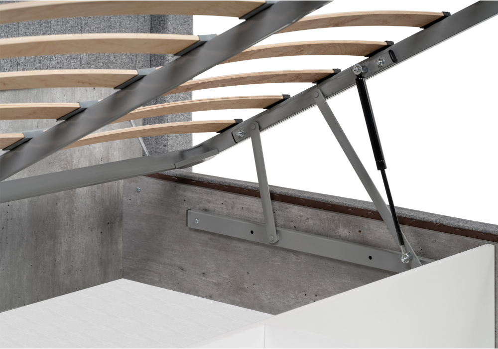 Двуспальная кровать Tulip с ПМ 160х200 метрополитан грей / белая матовая