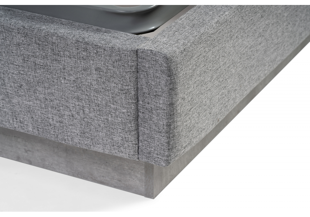 Двуспальная кровать Tulip с ПМ 160х200 метрополитан грей / белая матовая