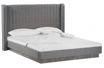 Полутораспальная кровать Адайн КР-140 140х200 дуб крафт серый / дуб крафт серый