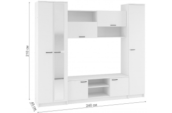 Модульная гостиная Эннис комплектация 2 белый / бетон светлый