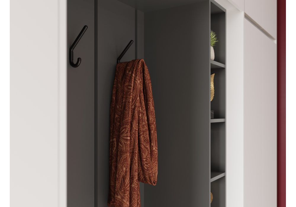 Готовая прихожая Роут белый / графит