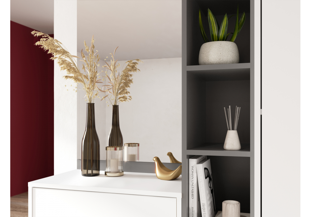 Готовая прихожая Роут белый / графит