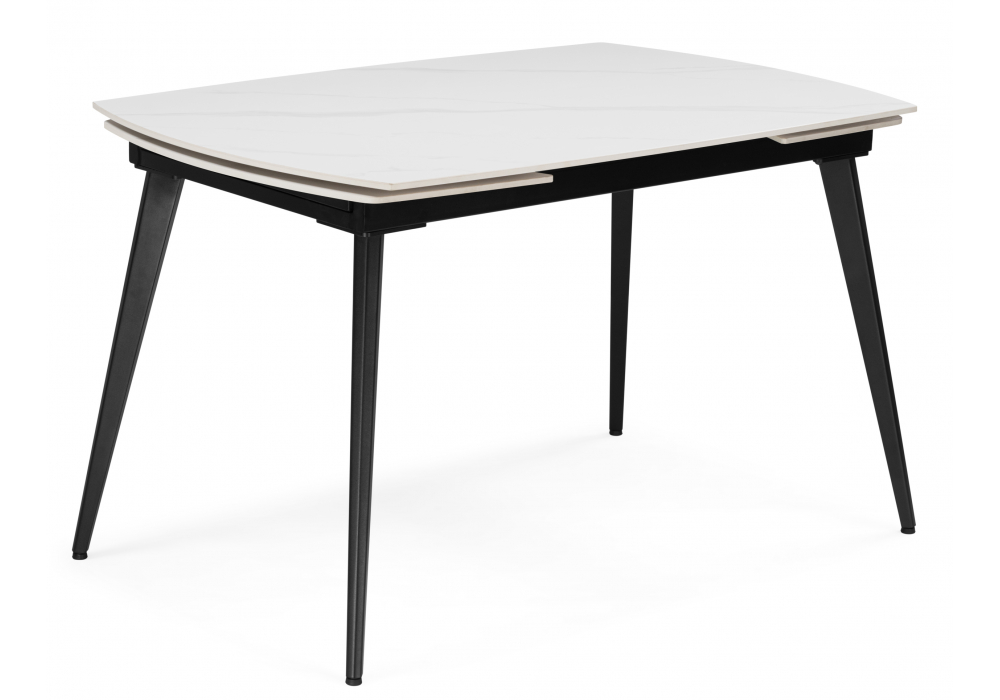 Керамический стол Aveiro 120(180)x80 белый мрамор / черный