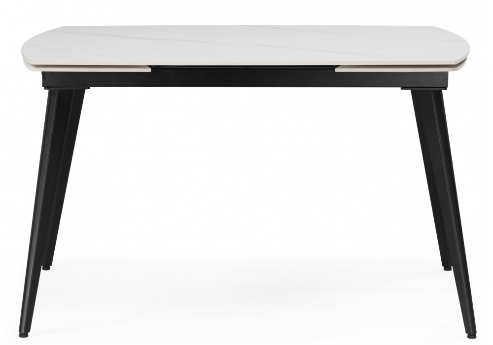 Керамический стол Aveiro 120(180)x80 белый мрамор / черный