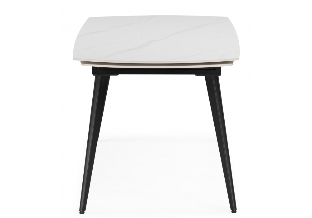 Керамический стол Aveiro 120(180)x80 белый мрамор / черный