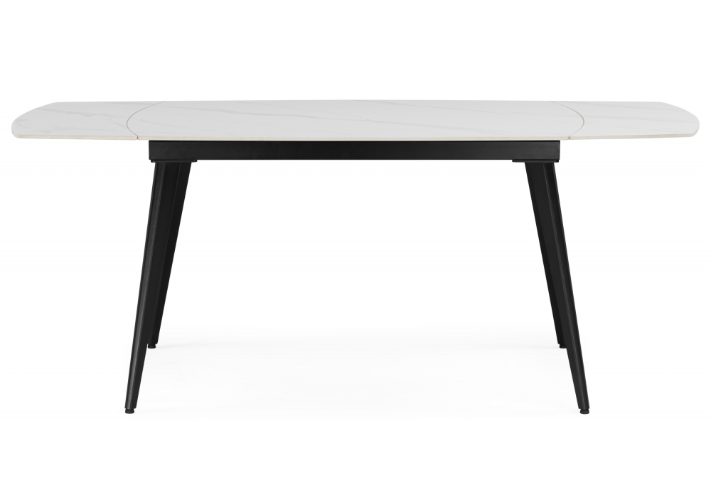 Керамический стол Aveiro 120(180)x80 белый мрамор / черный