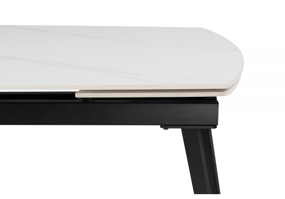 Керамический стол Aveiro 120(180)x80 белый мрамор / черный