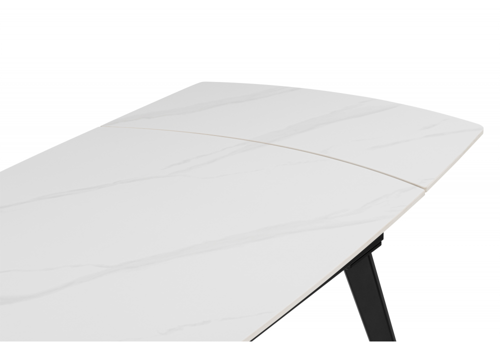 Керамический стол Aveiro 120(180)x80 белый мрамор / черный
