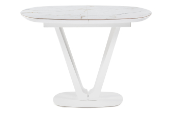 Керамический стол Бронхольм 140(200)х80х77 белый мрамор / черный