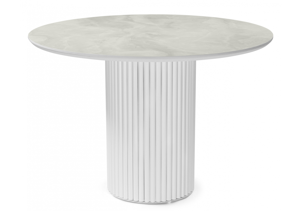 Керамический стол Барел 110 onyx bianco soft satin / белый