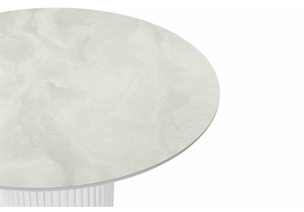 Керамический стол Барел 110 onyx bianco soft satin / белый