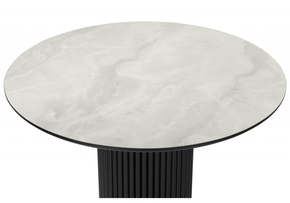 Керамический стол Барел 110 onyx bianco soft satin / черный