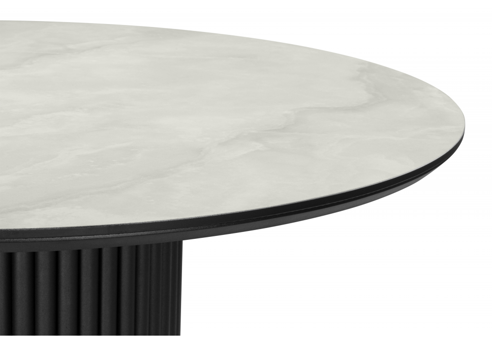 Керамический стол Барел 110 onyx bianco soft satin / черный