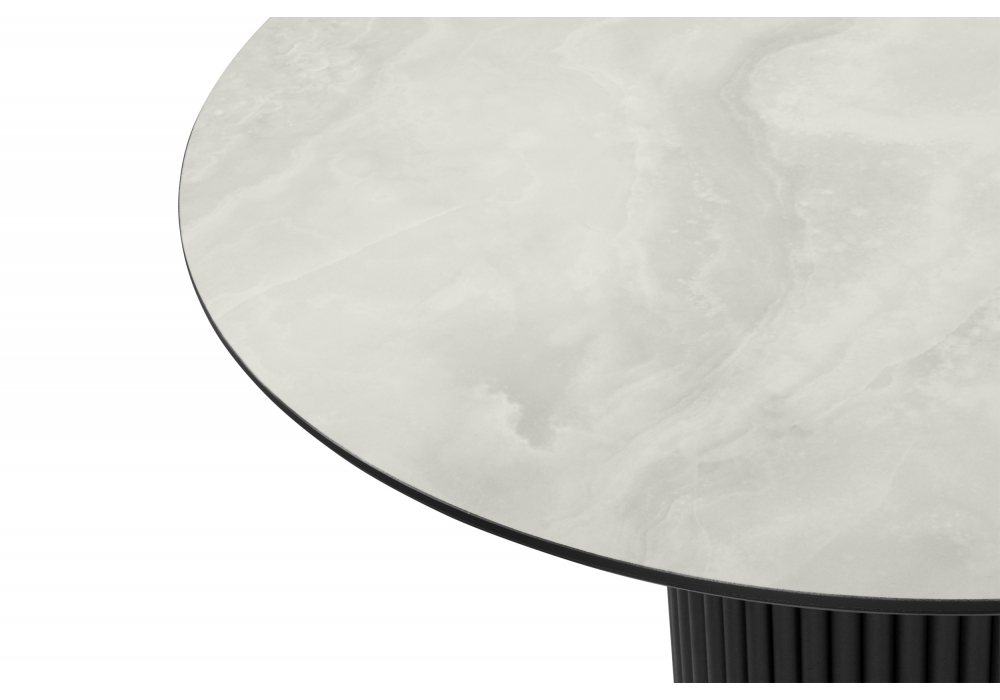 Керамический стол Барел 110 onyx bianco soft satin / черный