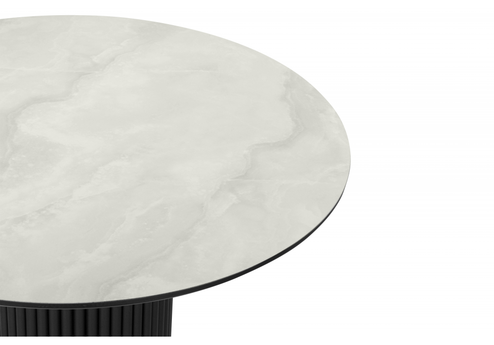 Керамический стол Барел 110 onyx bianco soft satin / черный