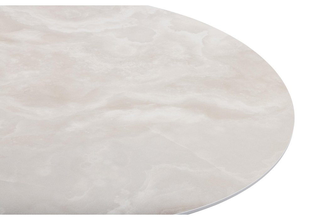 Керамический стол Барел 110 onyx bianco soft satin / золотой