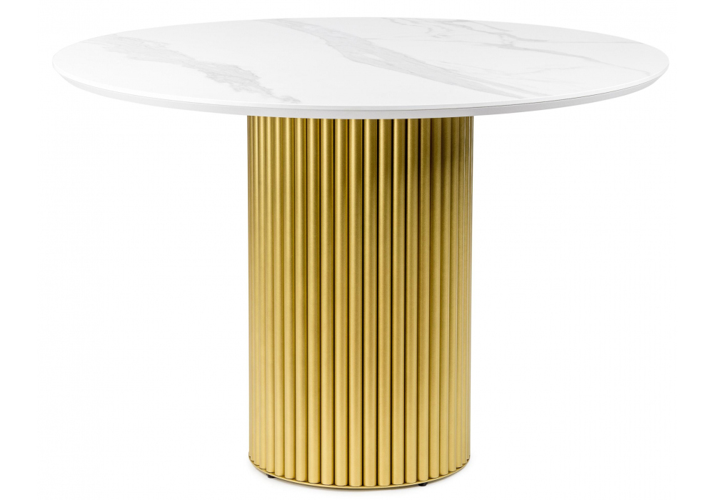 Керамический стол Барел 110 patagonoa bianco repose / золотой