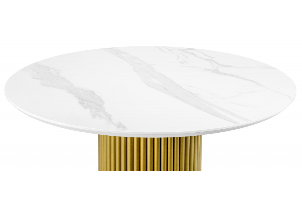 Керамический стол Барел 110 patagonoa bianco repose / золотой