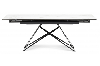 Керамический стол Вилсон 160(220)х89 белый gilt white / черный