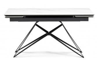 Керамический стол Вилсон 160(220)х89 белый gilt white / черный