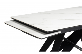 Керамический стол Вилсон 160(220)х89 белый gilt white / черный