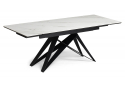 Керамический стол Блэкберн 160(220)х89 белый мрамор snow white / черный