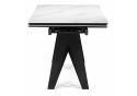 Керамический стол Блэкберн 160(220)х89 белый мрамор snow white / черный