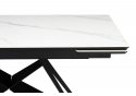 Керамический стол Блэкберн 160(220)х89 белый мрамор snow white / черный
