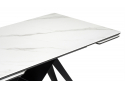 Керамический стол Блэкберн 160(220)х89 белый мрамор snow white / черный