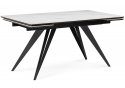 Керамический стол Дарвин 140(200)х80 белый мрамор snow white / черный