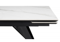 Керамический стол Дарвин 140(200)х80 белый мрамор snow white / черный